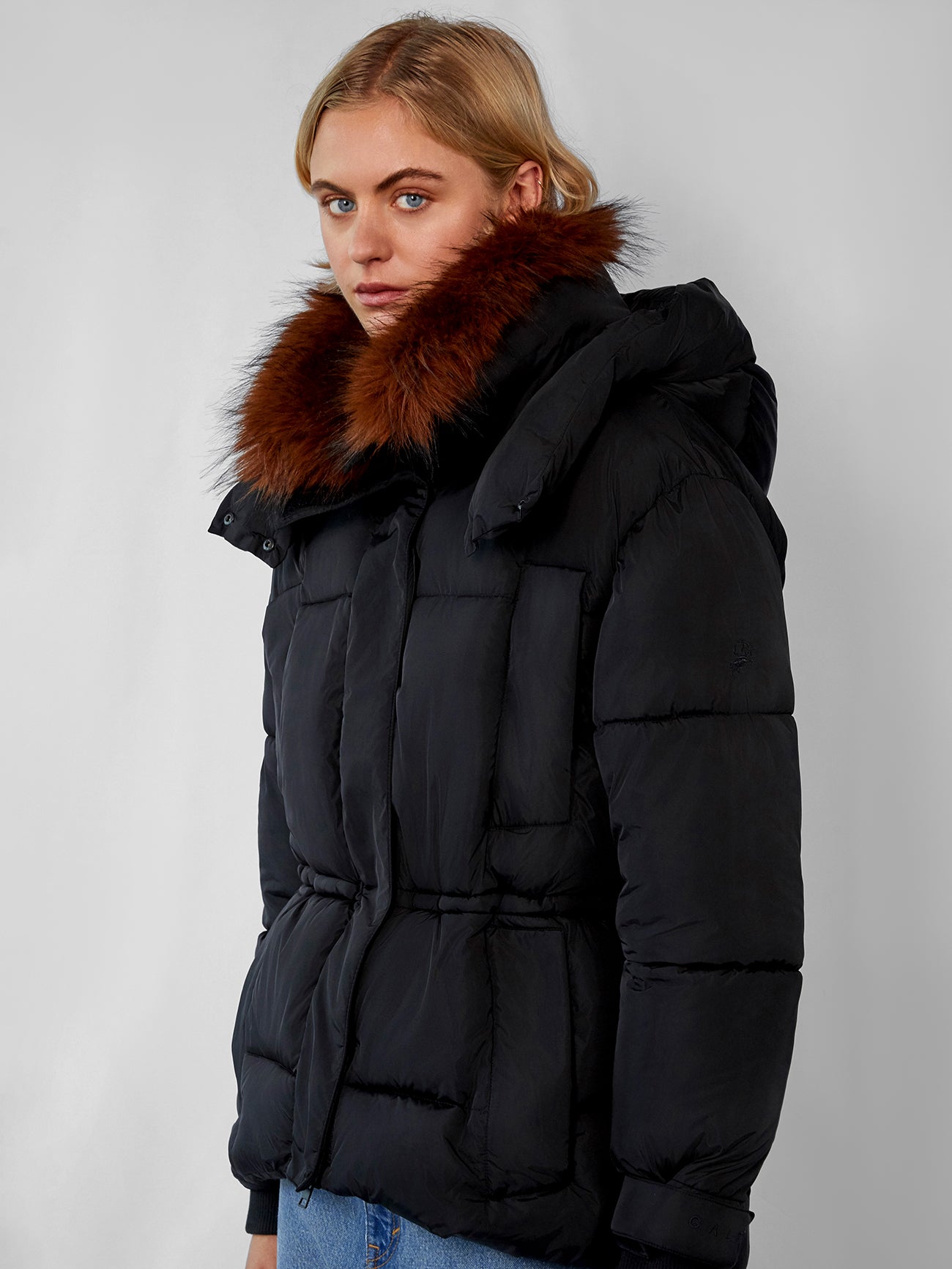 Regents Cinched Puffer in Black