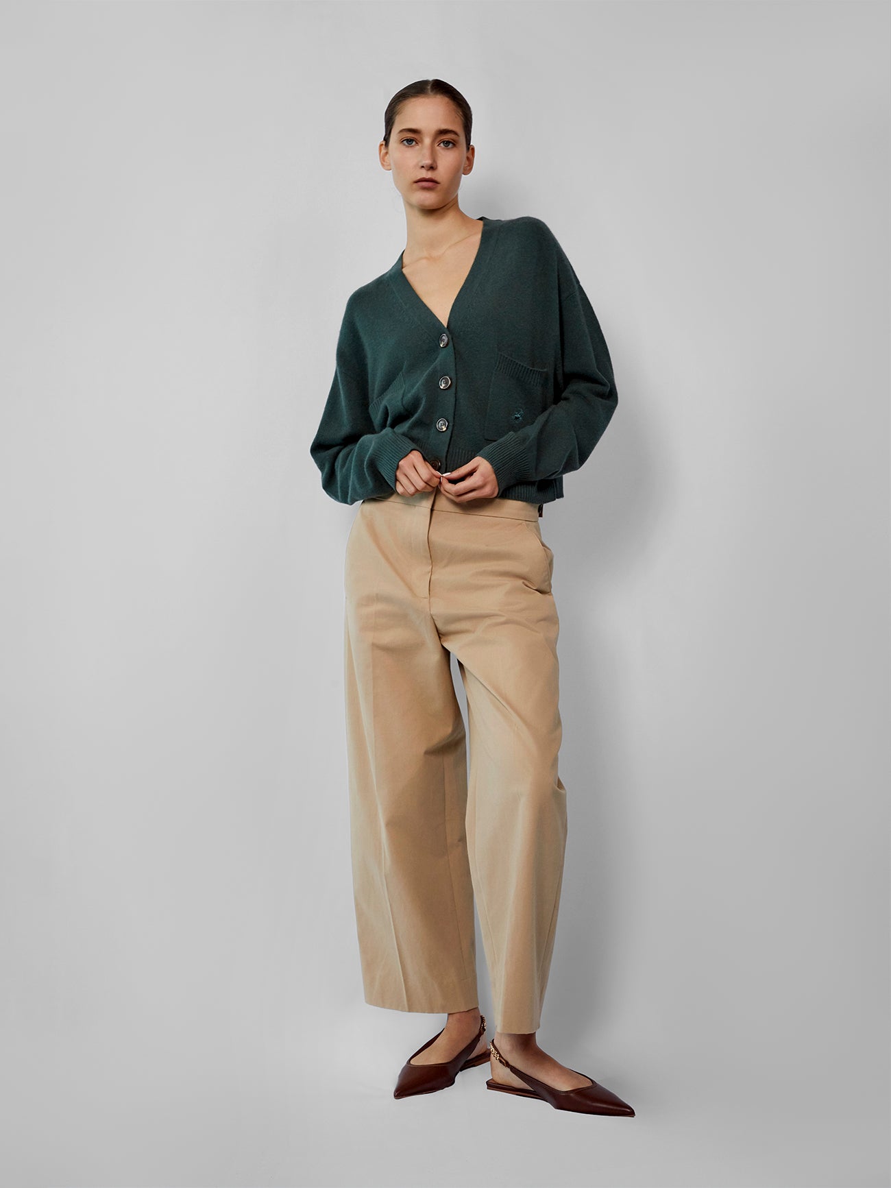 The Cashmere Cardi in British Racing Green