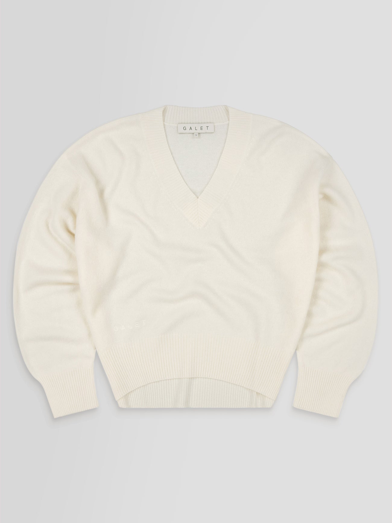 The Cashmere V Neck in Ecru